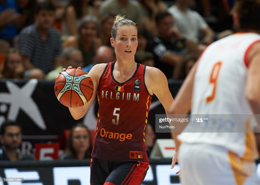 Kim Mestdagh of Belgium National team during the international friendly basket match between Spain and Belgium women's, at Pabellon Fuente de San Luis on August 31, 2018 in Valencia, Spain. (Photo by Maria Jose Segovia/NurPhoto via Getty Images)