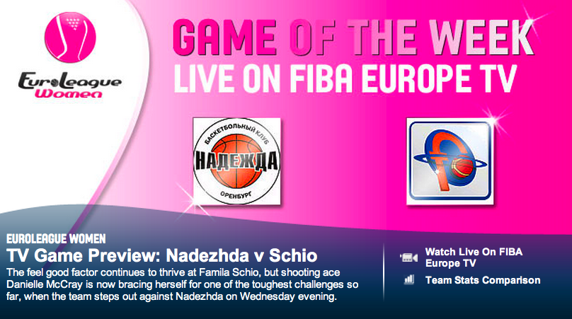 Nadezhda Orenburg – Beretta Famila Schio live – Pre gara  con McCray su Fiba Europe