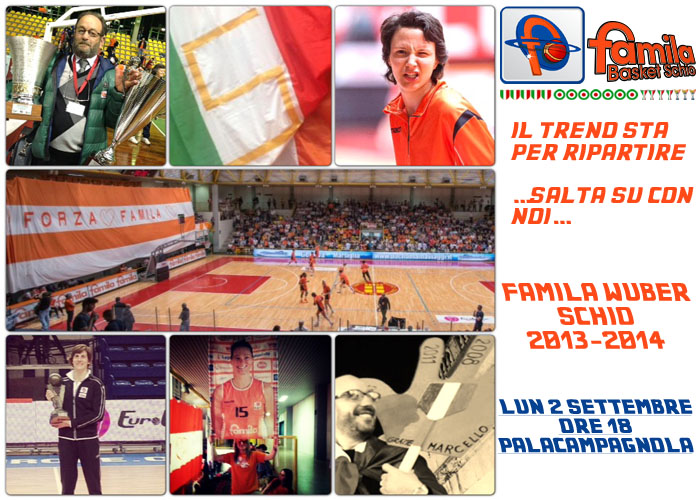 2 Settembre, ore 18.30, PalaCampagnola: ecco il Famila Wuber Schio 2013-2014