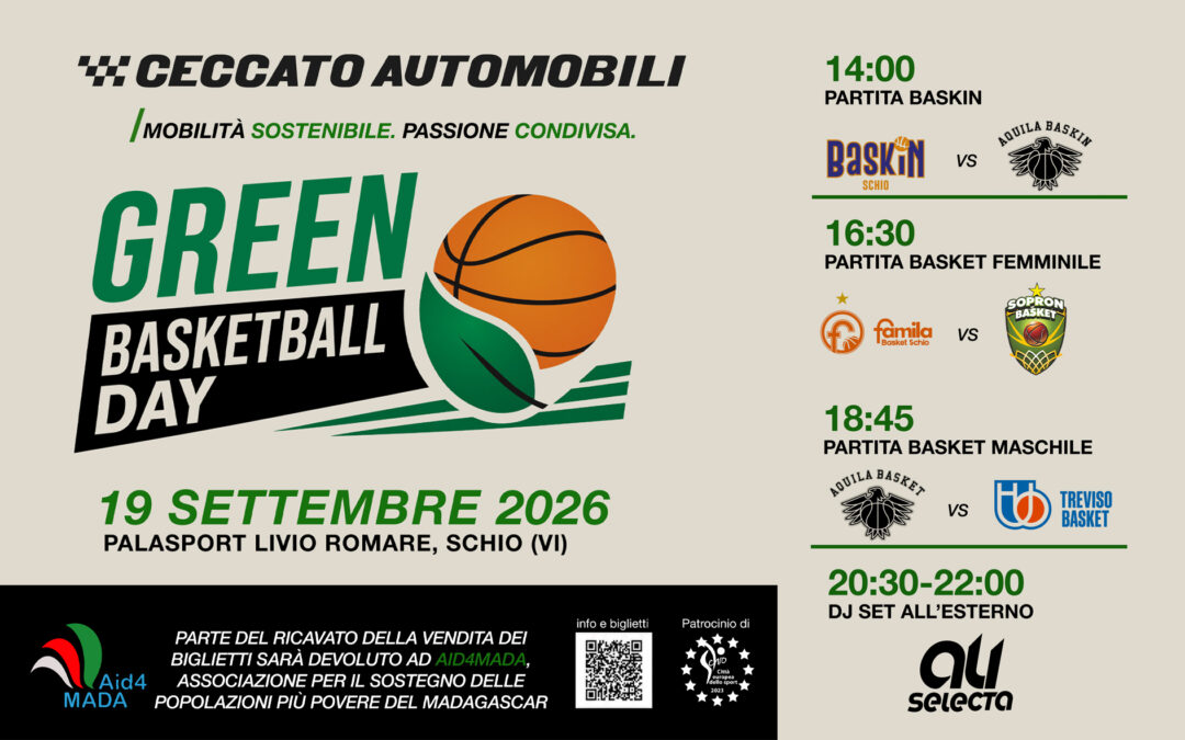 Green Basketball Day: a Schio sport, inclusione e sostenibilità scendono in campo insieme